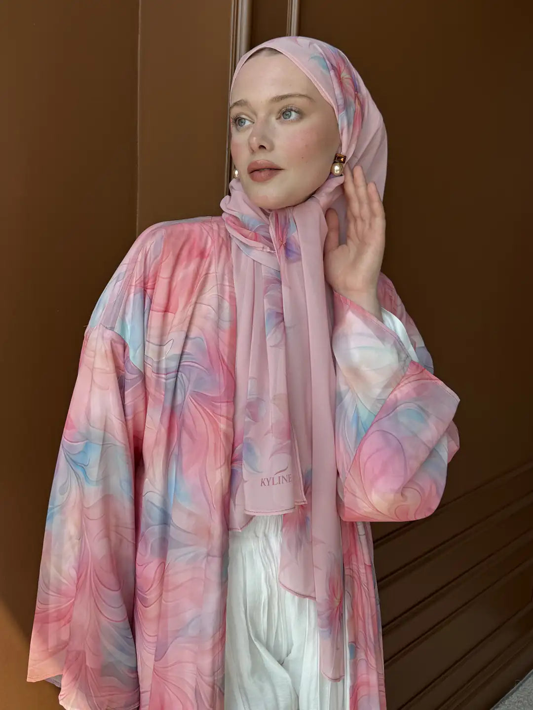 Luxury Chiffon Abaya and Shawl Two-Piece Set