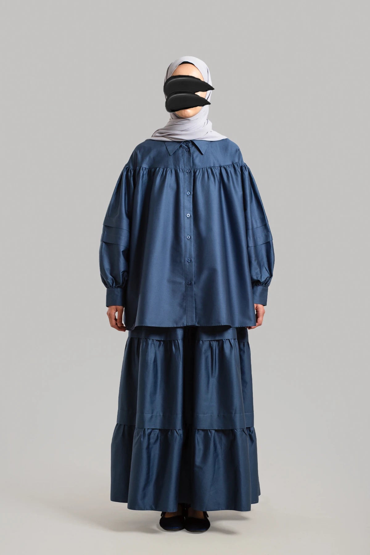 Luxury Satin Cotton Blouse with Pleated Details BL002