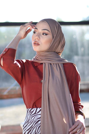Soft Viscose Jersey Shawl — Kahverengi