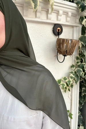 Smooth Crepe Shawl for Versatile Modest Styling — haki