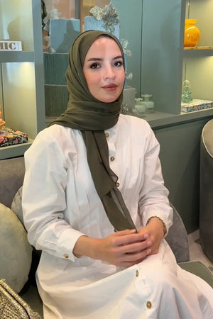 Smooth Crepe Shawl for Versatile Modest Styling — haki