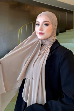 Smooth Crepe Shawl for Versatile Modest Styling — bej