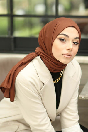 Soft Viscose Jersey Shawl — kahverengi