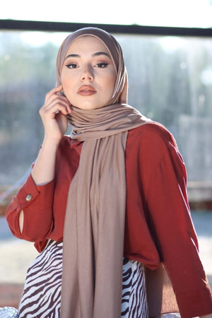 Soft Viscose Jersey Shawl — Kahverengi