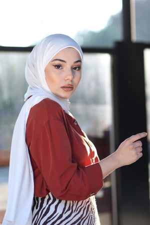 Soft Viscose Jersey Shawl — Beyaz