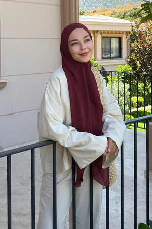 Smooth Crepe Shawl for Versatile Modest Styling — bordo