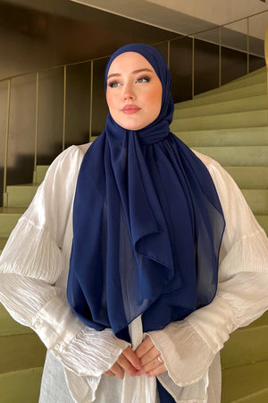 Smooth Crepe Shawl for Versatile Modest Styling — lacivert