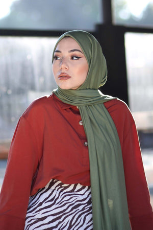 Soft Viscose Jersey Shawl — Yeşil