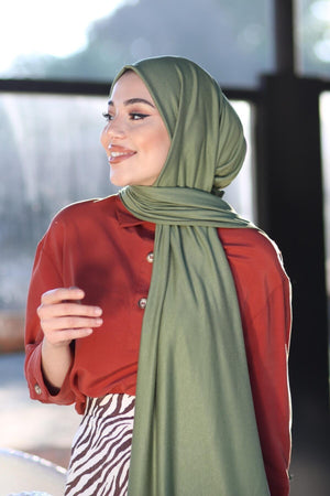 Soft Viscose Jersey Shawl — Yeşil