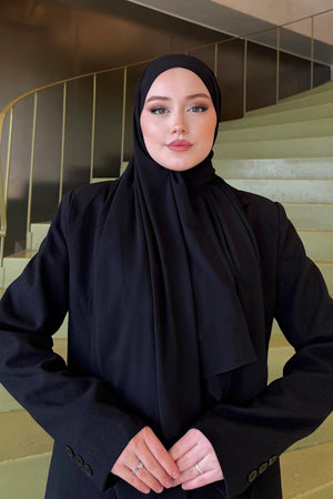 Smooth Crepe Shawl for Versatile Modest Styling — siyah