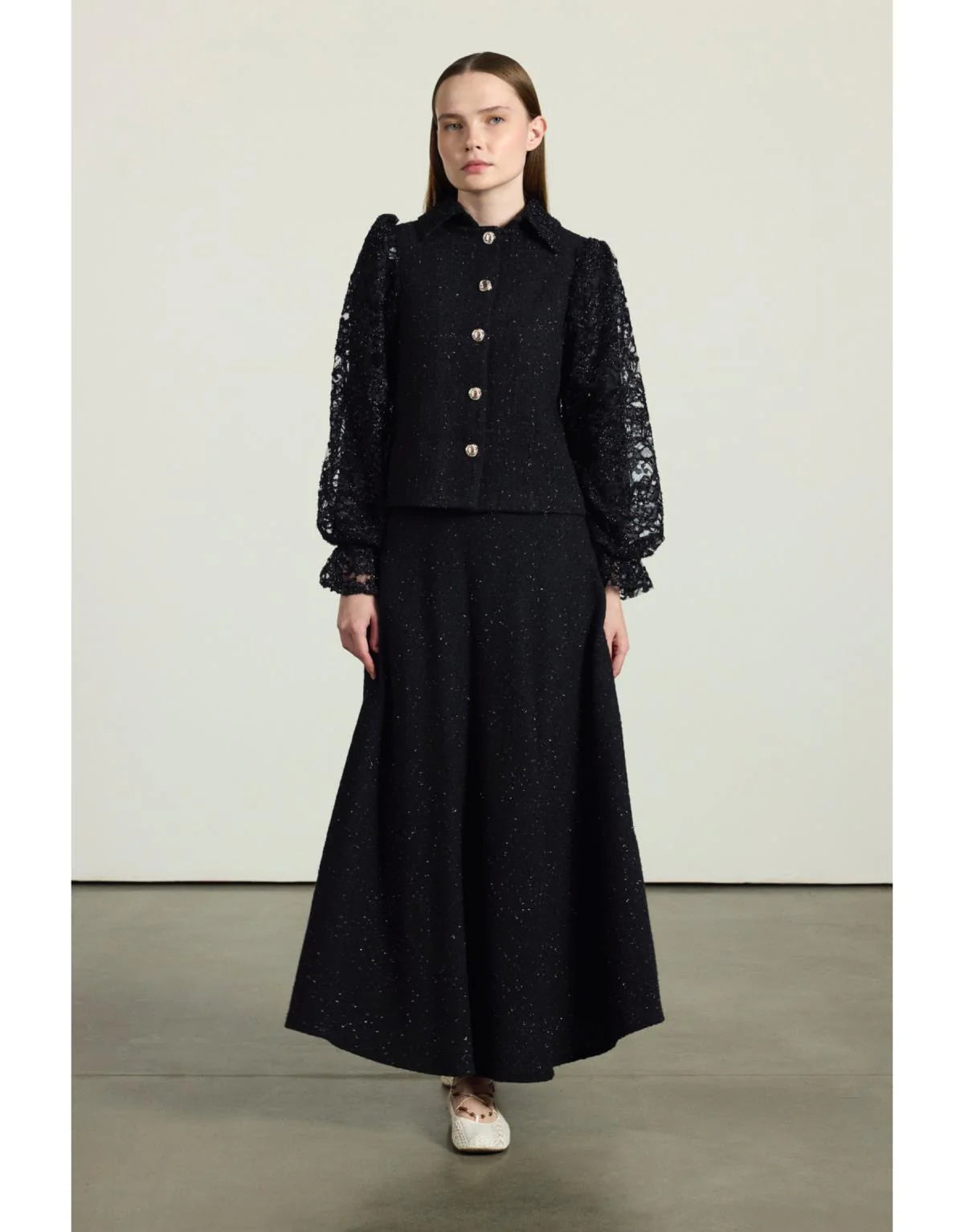 Chanel fabric & Lace Detailed Set