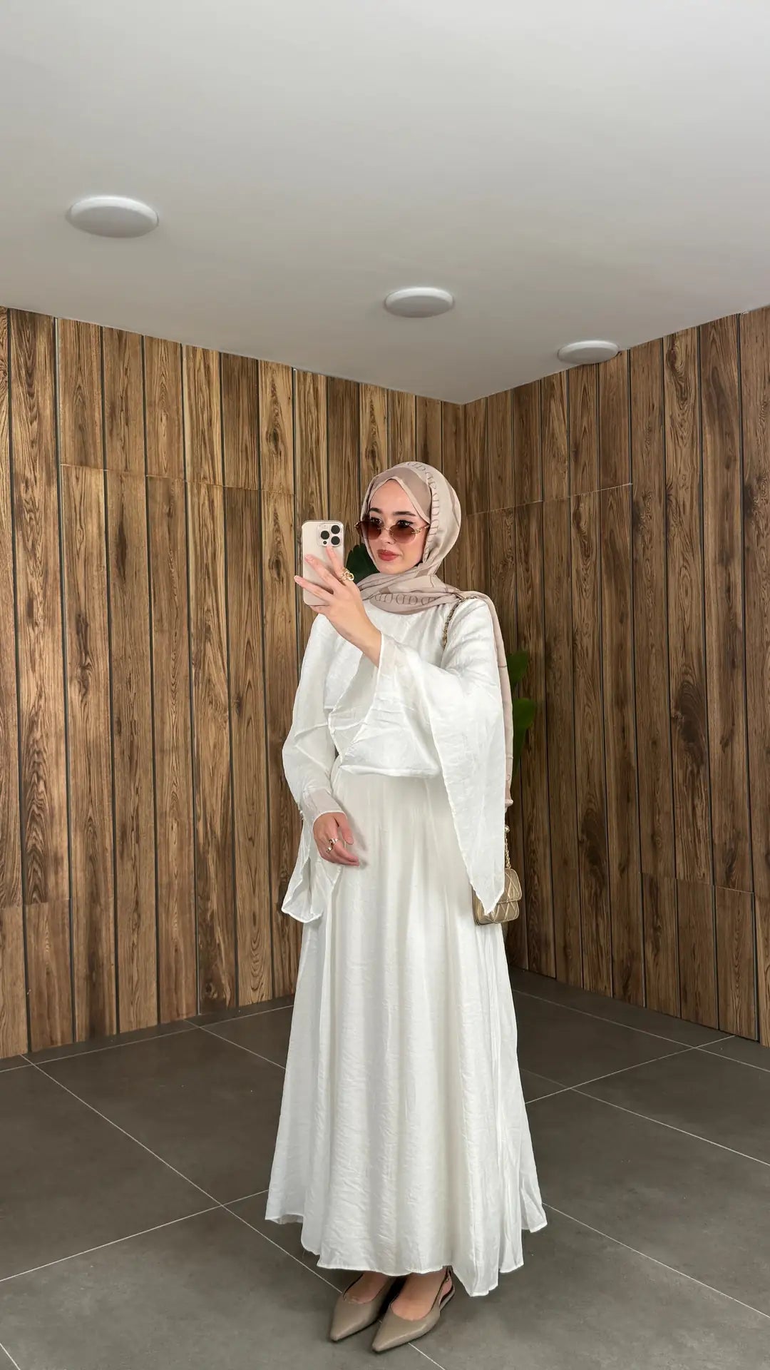 Breathable Voile Maxi Dress with Bell Sleeves