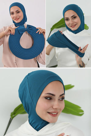 3-Piece Modest Head Covering Set: Ninja Bonnet, Visor & Hat