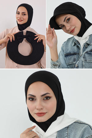 3-Piece Modest Head Covering Set: Ninja Bonnet, Visor & Hat