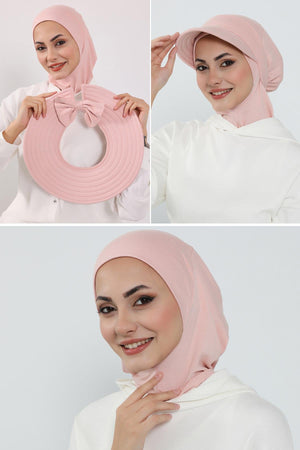 3-Piece Modest Head Covering Set: Ninja Bonnet, Visor & Hat