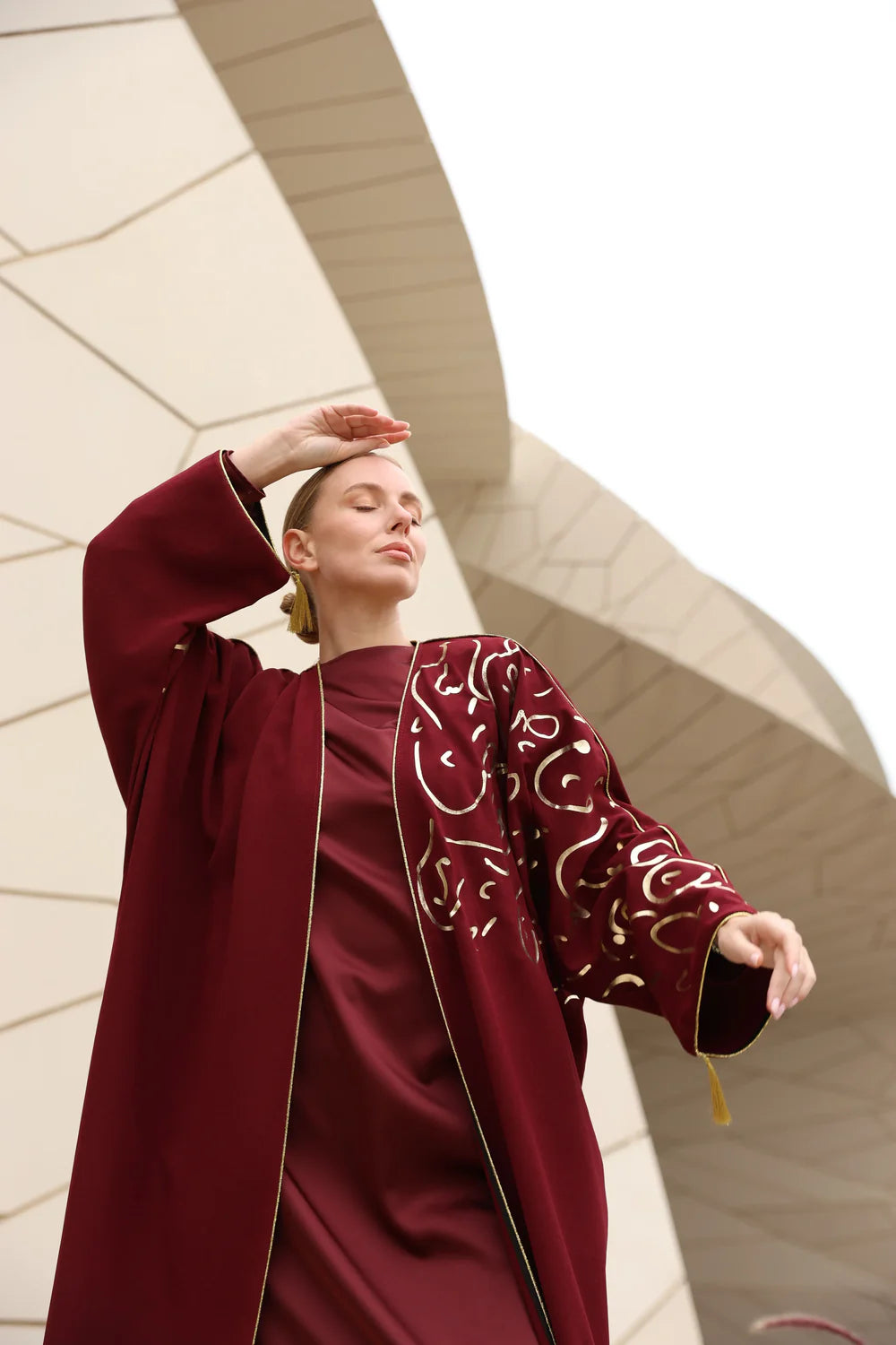 Gold Patterned Abaya