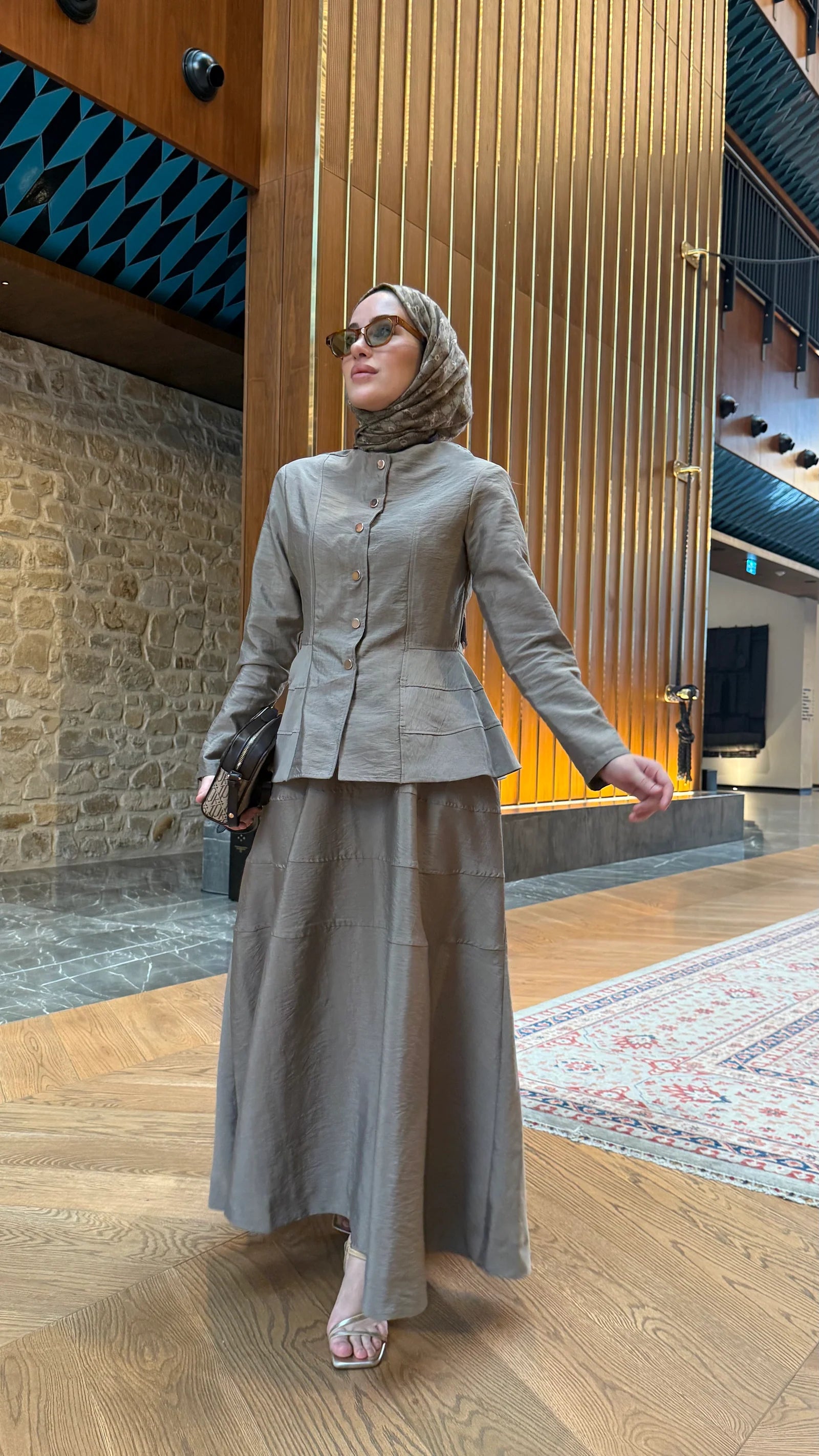 Snap Detail Zara Cupra fabric skirt Set (SK014)