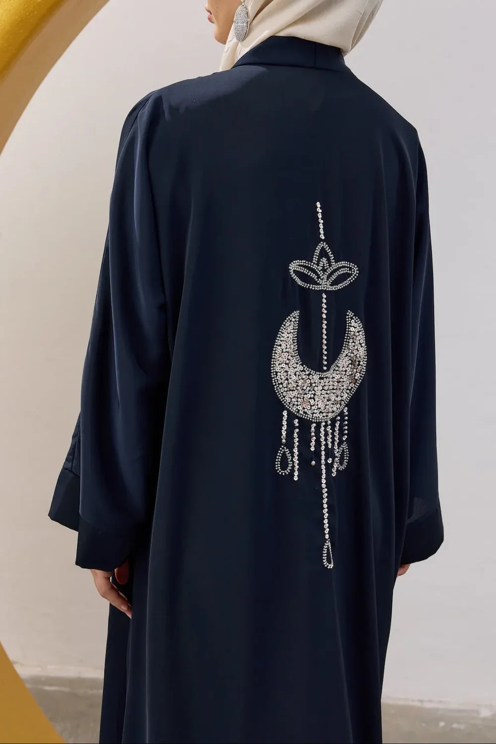 Hilal Back Stone Embroidered Abaya