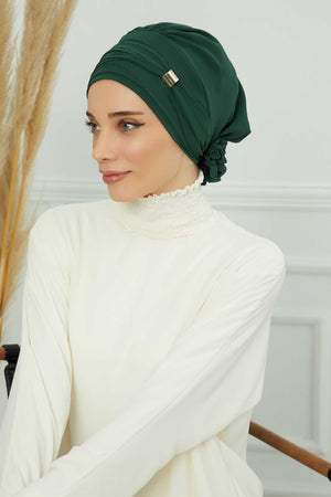 Ready-to-Wear Chiffon Turban with Metallic Accent