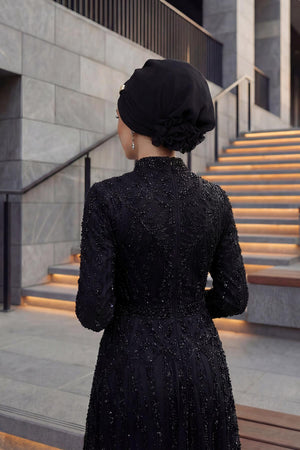 Ready-to-Wear Chiffon Turban with Metallic Accent