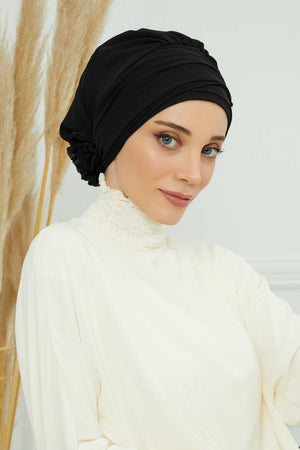 Ready-to-Wear Chiffon Turban with Metallic Accent