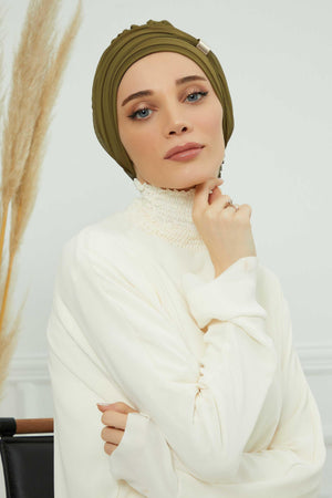 Ready-to-Wear Chiffon Turban with Metallic Accent