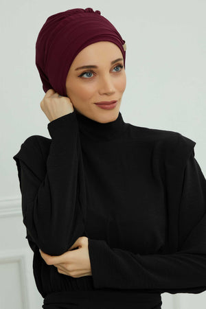Ready-to-Wear Chiffon Turban with Metallic Accent