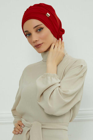 Ready-to-Wear Chiffon Turban with Metallic Accent