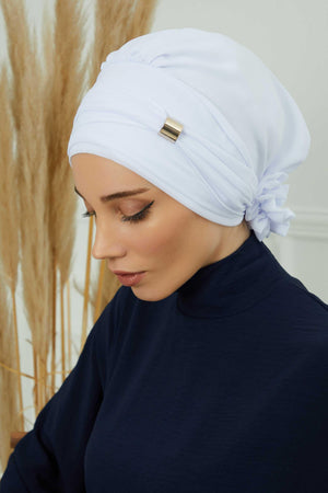 Ready-to-Wear Chiffon Turban with Metallic Accent