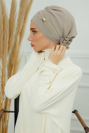 Ready-to-Wear Chiffon Turban with Metallic Accent