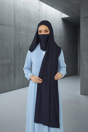 Ready-to-Wear Jersey Bonnet Shawl with Face Covering
