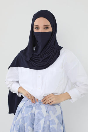 Ready-to-Wear Jersey Bonnet Shawl with Face Covering