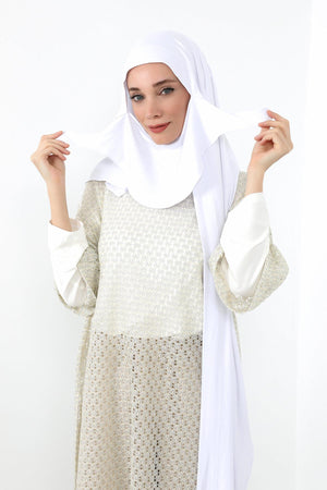 Ready-to-Wear Jersey Bonnet Shawl with Face Covering