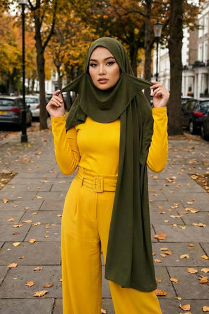 Ready-to-Wear Jersey Bonnet Shawl with Face Covering