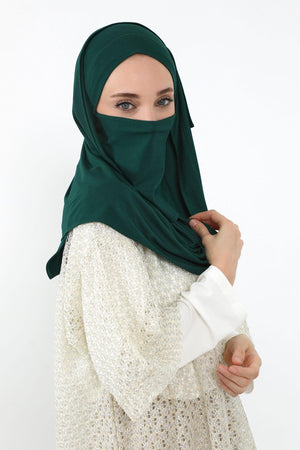 Ready-to-Wear Jersey Bonnet Shawl with Face Covering
