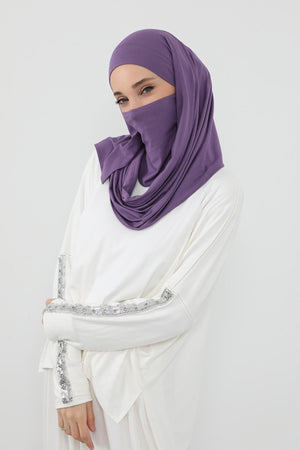 Ready-to-Wear Jersey Bonnet Shawl with Face Covering