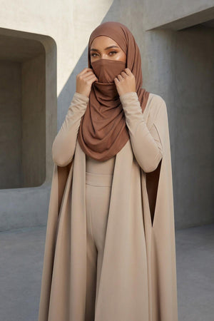 Ready-to-Wear Jersey Bonnet Shawl with Face Covering