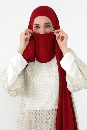 Ready-to-Wear Jersey Bonnet Shawl with Face Covering