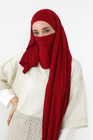 Ready-to-Wear Jersey Bonnet Shawl with Face Covering