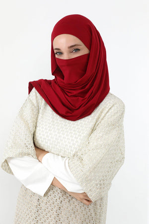 Ready-to-Wear Jersey Bonnet Shawl with Face Covering