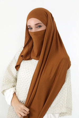 Ready-to-Wear Jersey Bonnet Shawl with Face Covering