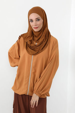 Ready-to-Wear Jersey Bonnet Shawl with Face Covering