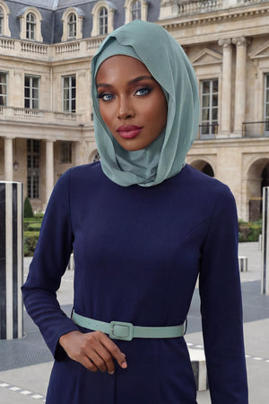 Chiffon Hooded Jersey Underscarf with Neck Coverage