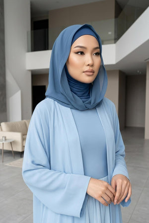 Chiffon Hooded Jersey Underscarf with Neck Coverage