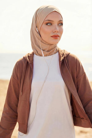 Jersey Bonnet with Neck Coverage and Earphone Opening