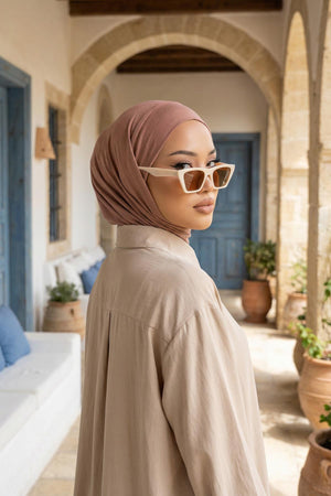 Jersey Bonnet with Neck Coverage and Earphone Opening