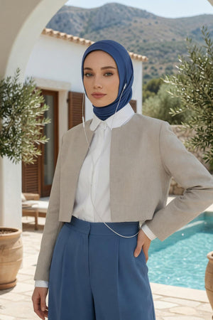Jersey Bonnet with Neck Coverage and Earphone Opening