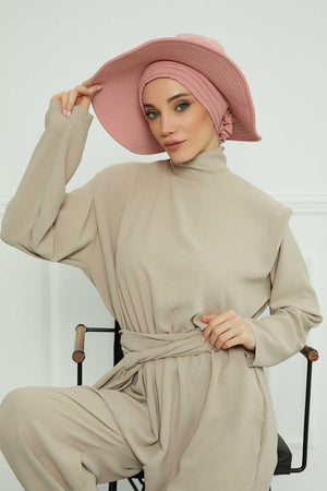Comfortable Aerobin Fabric Bonnet with Side Gather Detail