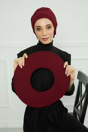 Comfortable Aerobin Fabric Bonnet with Side Gather Detail