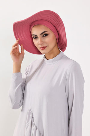 Modest Aerobin Turban Bonnet with Removable Wide-Brim Hat